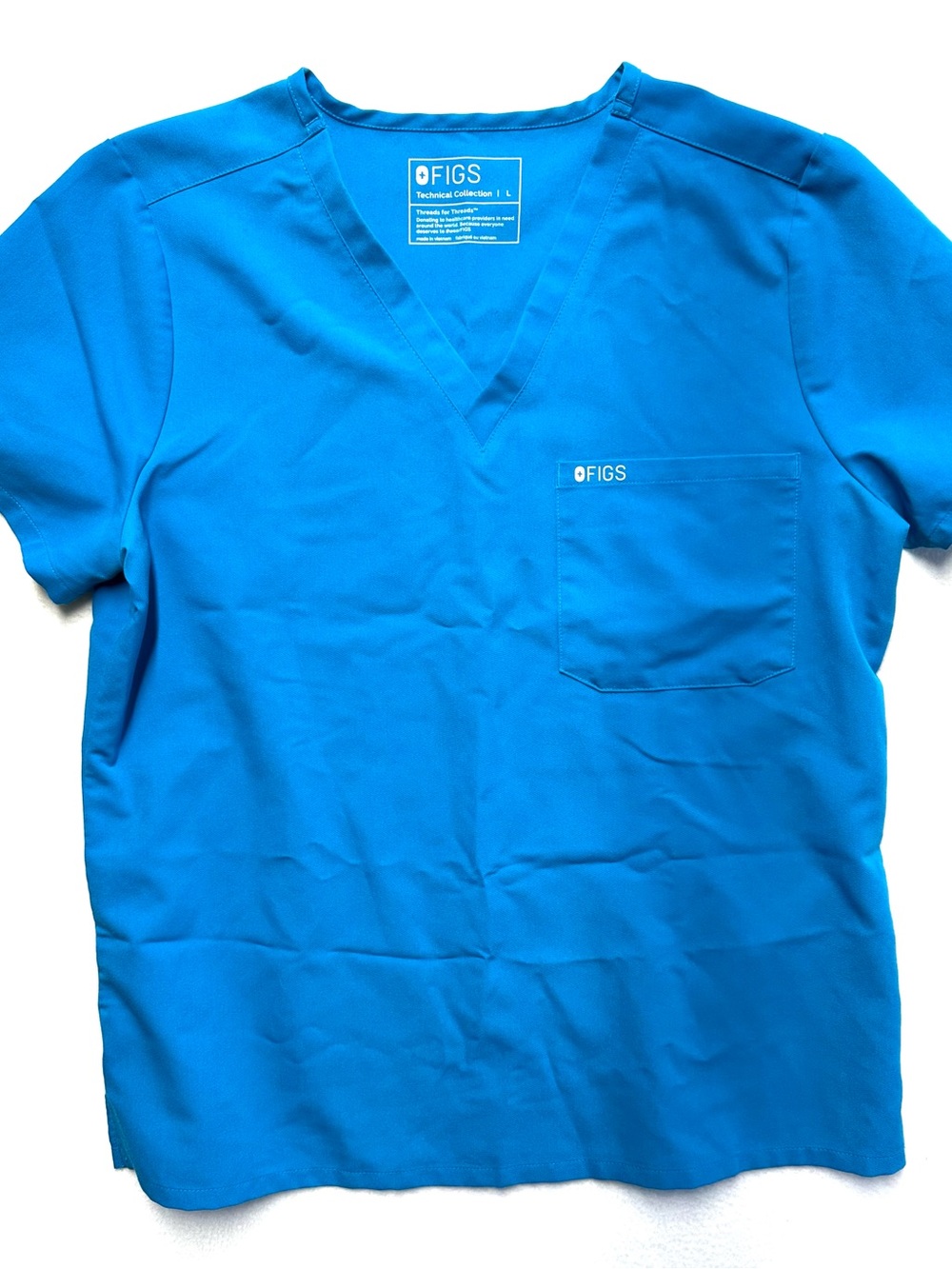 FIGS Catarina One Pocket Scrub Top Extreme Blue Women's Medical Uniform